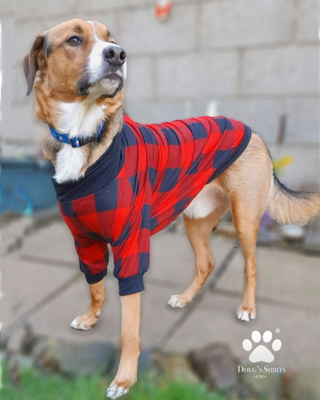 Dog Red Plaid Pjs Red Plaid Soft Dog Pajamas, PJs, Dog Clothes