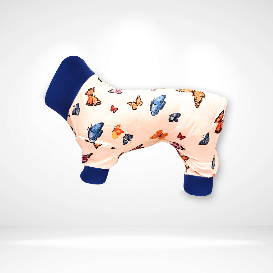 Butterfly pattern onesie blue