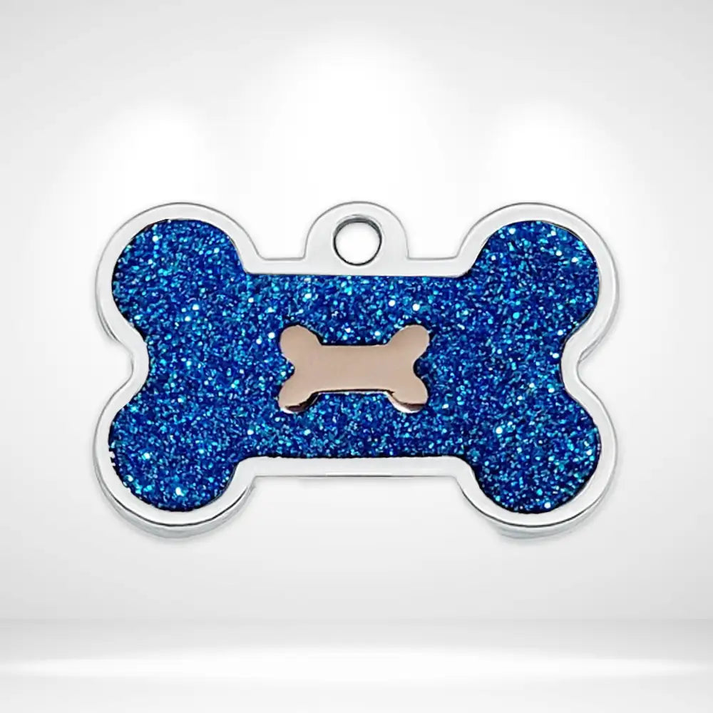Glitter Bone Pet ID Tag