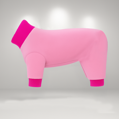 Pink fleece onesie